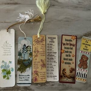 Set of 6 Vintage Decorative Bookmarks with Quotes made in USA Gibson, etc